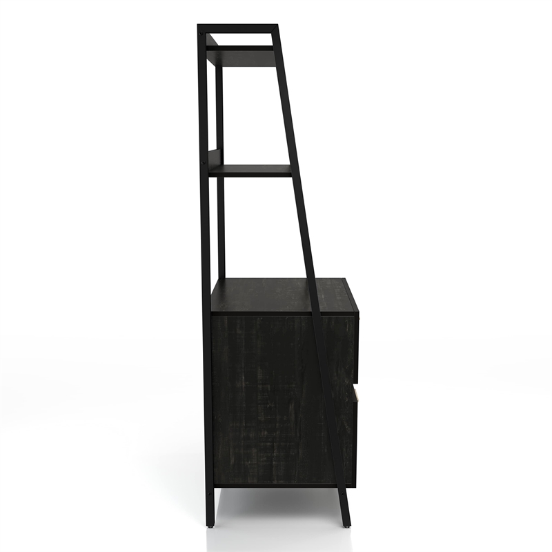 Bowery Hill Wood 1-Drawer File Cabinet in Reclaimed Black Oak