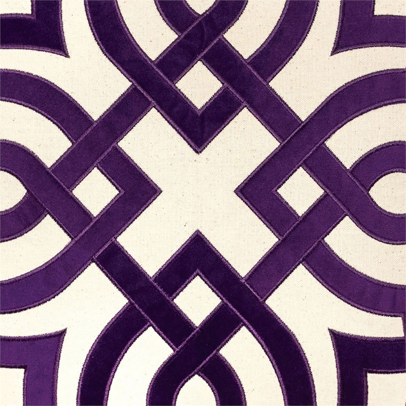 Bowery Hill Fabric Throw Pillows in Beige and Purple (Set of 2)