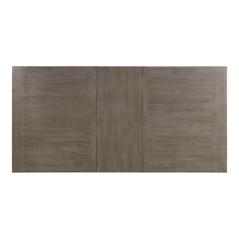 Bowery Hill Rustic Wood Trestle Expandable Dining Table in Gray