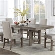 Bowery Hill Rustic Wood Trestle Expandable Dining Table in Gray