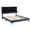 Bowery Hill Fabric Storage California King Bed with USB in Gray