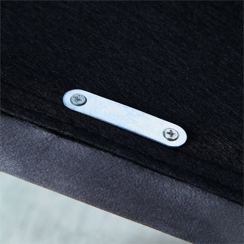 Bowery Hill Fabric Storage California King Bed with USB in Gray