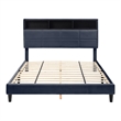 Bowery Hill Fabric Storage California King Bed with USB in Gray