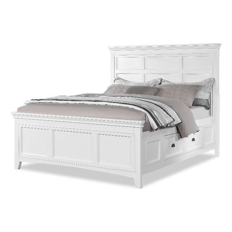 Bowery Hill Platform Wood 2-Drawer California King Bed in White