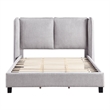Bowery Hill Fabric Upholstered Platform Queen Bed in Light Gray
