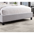 Bowery Hill Fabric Upholstered Platform Queen Bed in Light Gray