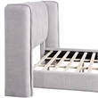 Bowery Hill Fabric Upholstered Platform Queen Bed in Light Gray