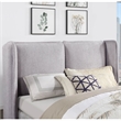 Bowery Hill Fabric Upholstered Platform Queen Bed in Light Gray
