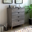 Bowery Hill Mid-Century Modern Wood 4-Drawer Chest in Dark Gray