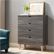 Bowery Hill Mid-Century Modern Wood 4-Drawer Chest in Dark Gray