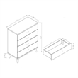Bowery Hill Mid-Century Modern Wood 4-Drawer Chest in Dark Gray