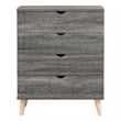 Bowery Hill Mid-Century Modern Wood 4-Drawer Chest in Dark Gray