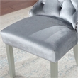 Bowery Hill Fabric 5-Piece Dining Set in Silver and Dark Gray