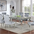 Bowery Hill Fabric 5-Piece Dining Set in Silver and Dark Gray