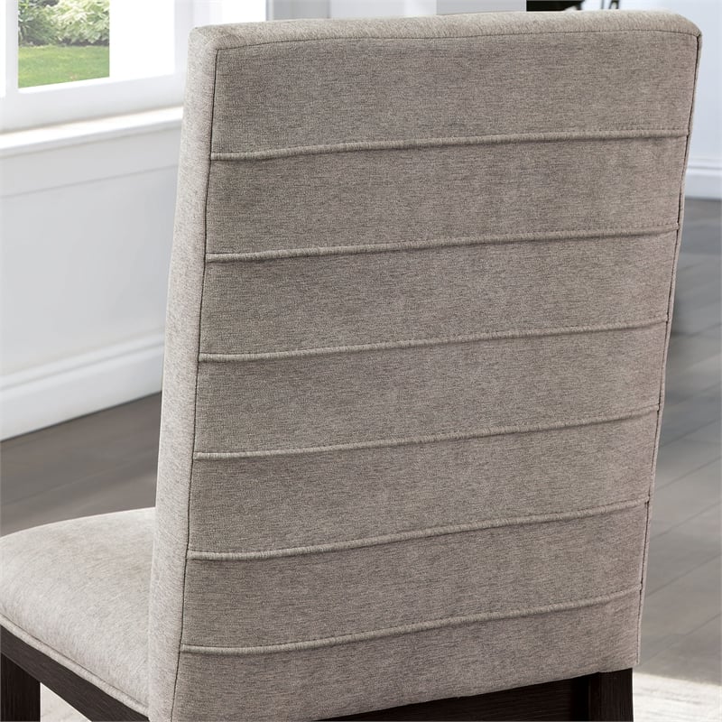 Bowery Hill Wood 7-Piece Dining Set in Antique Black and Gray