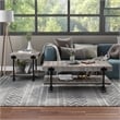 Bowery Hill Wood Natural 2-Piece Coffee Table Set with Wheels