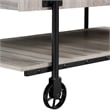 Bowery Hill Wood Natural 2-Piece Coffee Table Set with Wheels