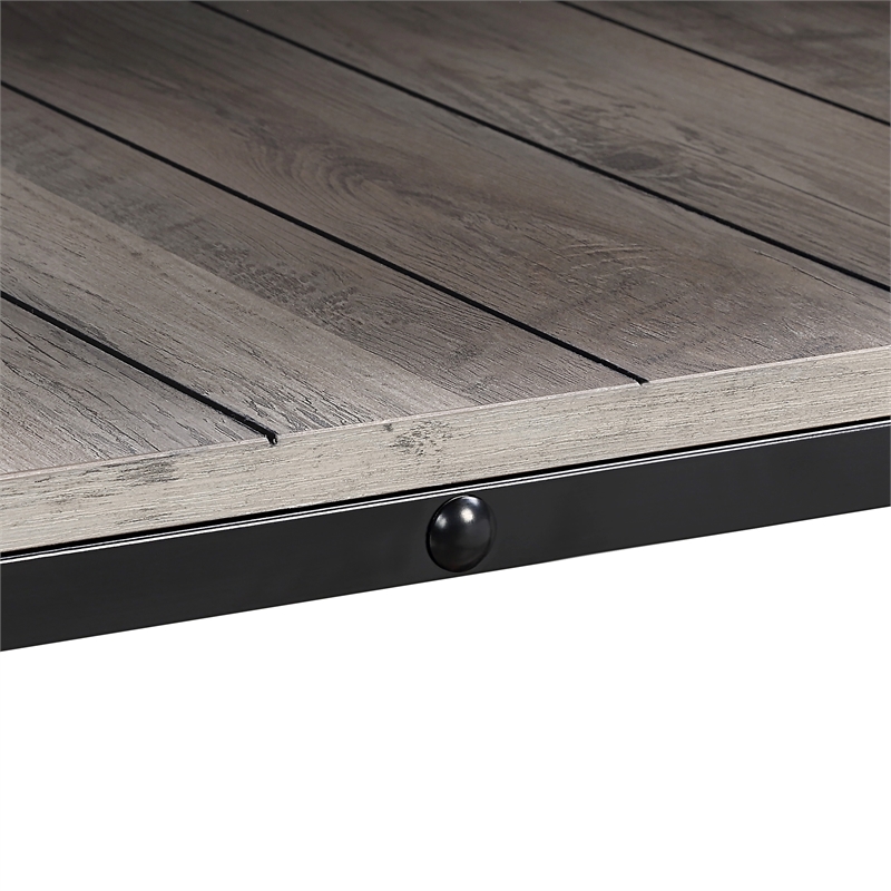 Bowery Hill Wood Natural 2-Piece Coffee Table Set with Wheels