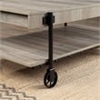 Bowery Hill Wood Natural 2-Piece Coffee Table Set with Wheels