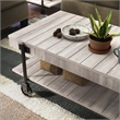 Bowery Hill Wood Natural 2-Piece Coffee Table Set with Wheels