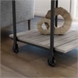 Bowery Hill Wood Natural 2-Piece Coffee Table Set with Wheels