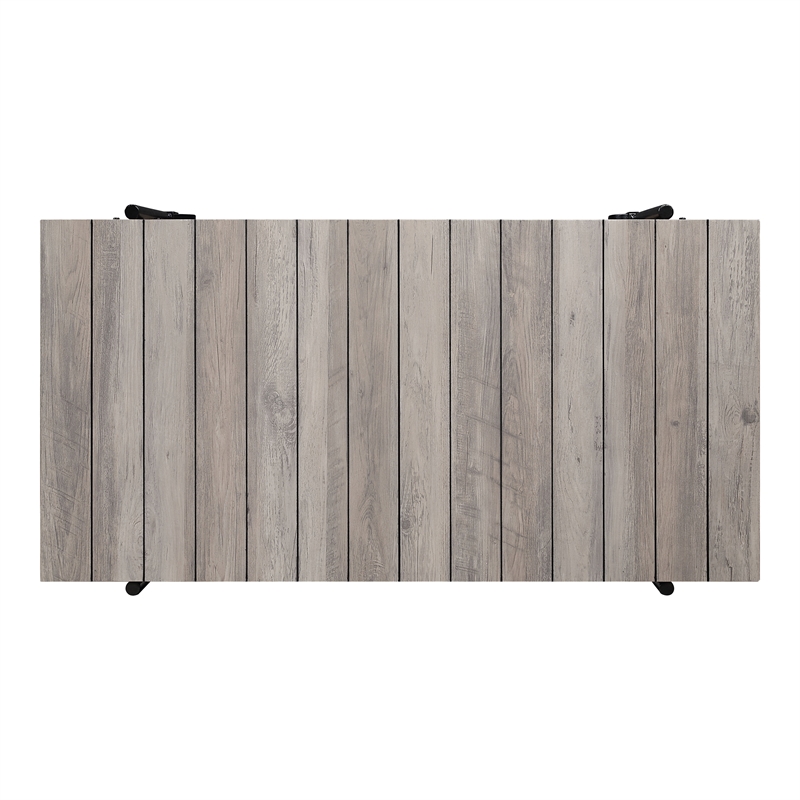 Bowery Hill Wood Natural 2-Piece Coffee Table Set with Wheels