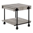 Bowery Hill Wood Natural 2-Piece Coffee Table Set with Wheels