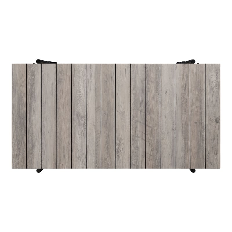 Bowery Hill Wood Natural 3-Piece Coffee Table Set with Wheels