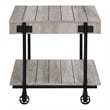 Bowery Hill Wood Natural 3-Piece Coffee Table Set with Wheels