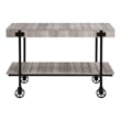 Bowery Hill Wood Natural 3-Piece Coffee Table Set with Wheels