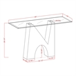 Bowery Hill Metal and Glass Top Rectangle Sofa Table in Black