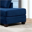 Bowery Hill Microfiber Upholstered L-Shaped Sectional in Navy