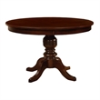 Bowery Hill Solid Wood Brown Cherry Dining Set Round Pedestal Table Circular Back Chairs 48