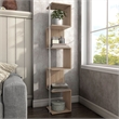 Bowery Hill Contemporary 5-Shelf Corner Bookshelf Bookcase in Natural