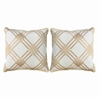 Bowery Hill Contemporary Fabric Throw Pillow in Ivory (Set of 2)