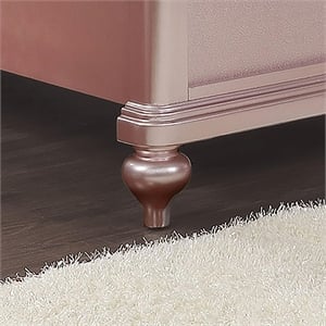 Bowery Hill Modern Solid Wood Tufted Twin Panel Bed in Rose Gold