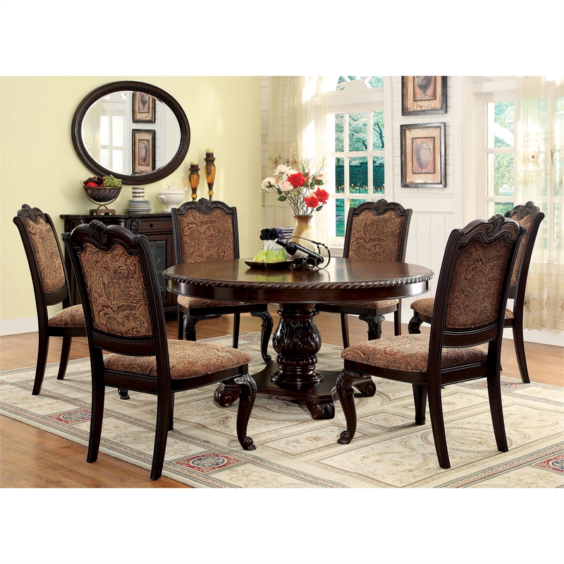Bowery Hill Modern Wood 5-Piece Dining Table Set in Brown Cherry