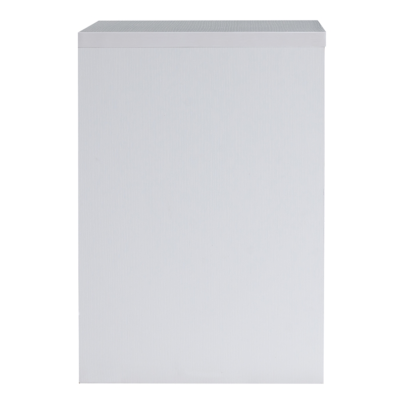 Bowery Hill Contemporary Wood 2-Drawer Nightstand in White Finish