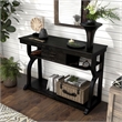 Bowery Hill Farmhouse Wood 1-Drawer Console Table in Black Finish