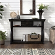 Bowery Hill Farmhouse Wood 1-Drawer Console Table in Black Finish