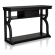 Bowery Hill Farmhouse Wood 1-Drawer Console Table in Black Finish