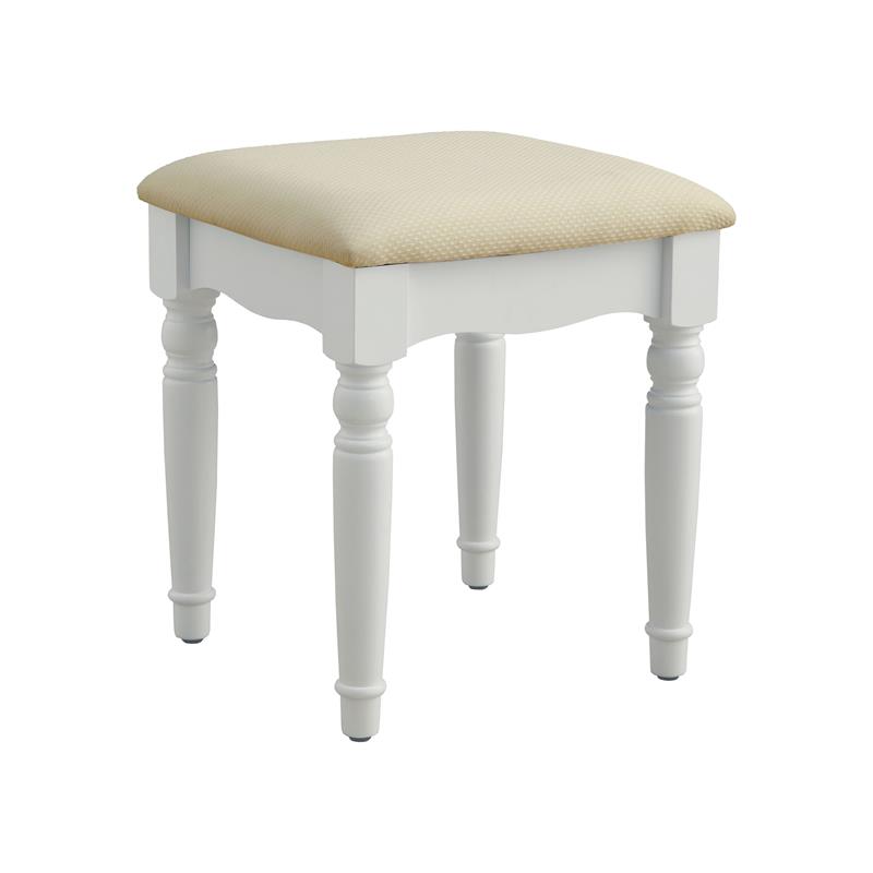 Bowery Hill Contemporary Wood 3-Piece Bedroom Vanity Set in White