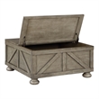 Bowery Hill Contemporary Wood Hidden Storage Coffee Table in Gray