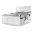 Bowery Hill Contemporary Platform Wood 2-Drawer King Bed in White
