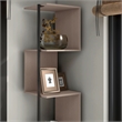 Bowery Hill Modern Wood 5-Shelf Corner Bookcase in Blush Pink