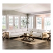 Bowery Hill Contemporary Fabric Upholstered Sectional in Beige