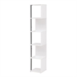 Bowery Hill Contemporary Wood 5-Shelf Corner Bookshelf Bookcase in White