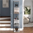 Bowery Hill Contemporary Wood 5-Shelf Corner Bookshelf Bookcase in White