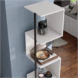 Bowery Hill Contemporary Wood 5-Shelf Corner Bookshelf Bookcase in White
