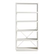 Bowery Hill Modern Wood 5 Open Shelves Bookcase in Cream Weave